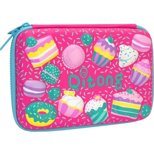 Пенал Cool For School з тисненням 1 відділення Фуксія (QT-3993-Rosered) зображення 1