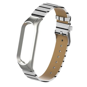 Ремінець до фітнес браслета XoKo Leather Premium Band для Xiaomi Mi band 5 White (XK-M5-LRWT) зображення 1