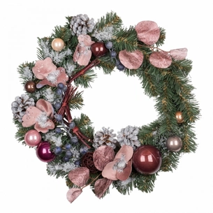 Різдвяний вінок YES! Fun Камелія 35 см прикрашений (904444) picture 1