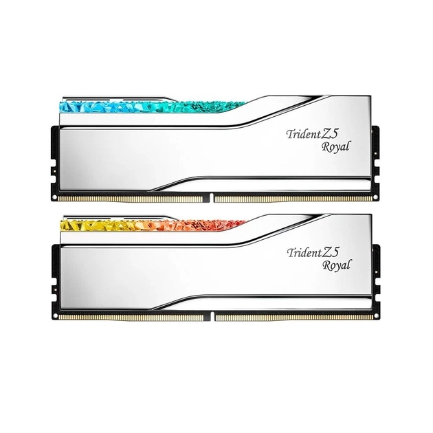 Модуль пам'яті для комп'ютера DDR5 64GB (2x32GB) 6400 MHz Trident Z5 Royal Silver G.Skill (F5-6400J3239G32GX2-TR5S) - зображення 1