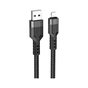 Дата кабель USB 2.0 AM to Lightning 1.2m 2.4A nylon aluminum U110 black HOCO (6931474770561) - зменшене зображення 2
