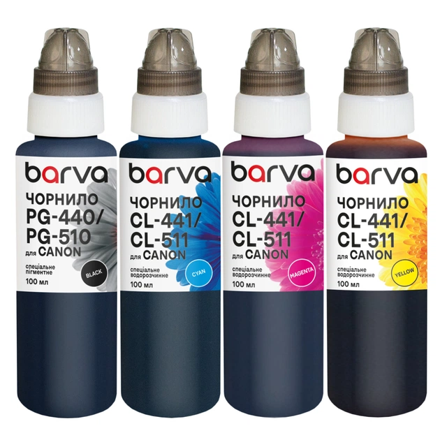 Чорнило Barva Canon PGI-5PGBK pigm + CLI-8C/M/Y 4x100 мл special (CPGI5-100-MP) - зображення 1