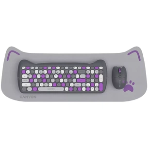 Комплект Canyon HSET-W6 Kitty Edition Wireless UA Violet (CNS-HSETW6VT) зображення 1