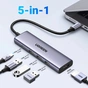 Концентратор Ugreen USB-C to HDMI + 3xUSB 3.0 + PD CM511 gray (15596) - зменшене зображення 4
