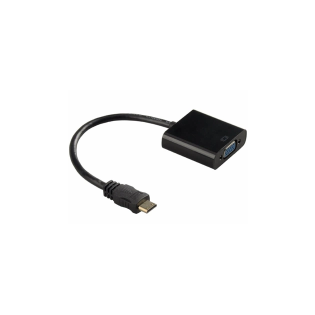 Переходник mini HDMI M to VGA F 0.3m 4K/2K black Voltronic (YT-C-mnHDMI(M)/VGA(F)-B) - изображение 1