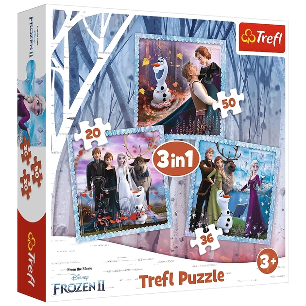 Пазл Trefl Frozen Волшебная история 3 in1 (5900511348538) - изображение 1
