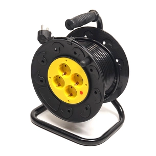 Мережевий подовжувач PowerPlant на катушке 15 м, 4 розетки (JY-2002/15) (PPRA10M150S4) зображення 1