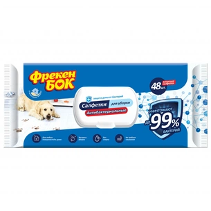 Серветки для прибирання Фрекен БОК Вологі Антибактеріальні з клапаном 48 шт. (4823071637687) зображення 1