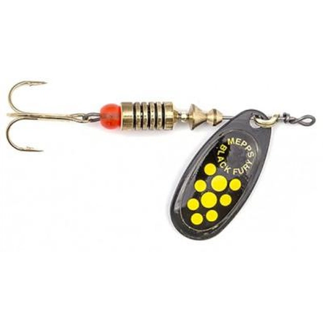 Блешня Mepps Black Fury black/yellow 3.5гр №1 (30441 001) - изображение 1