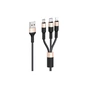 Дата кабель USB 2.0 AM to Lightning + USB-C + Micro 5P 1.0m 2A nylon X26 black+gold HOCO (6957531080275) - зменшене зображення 1