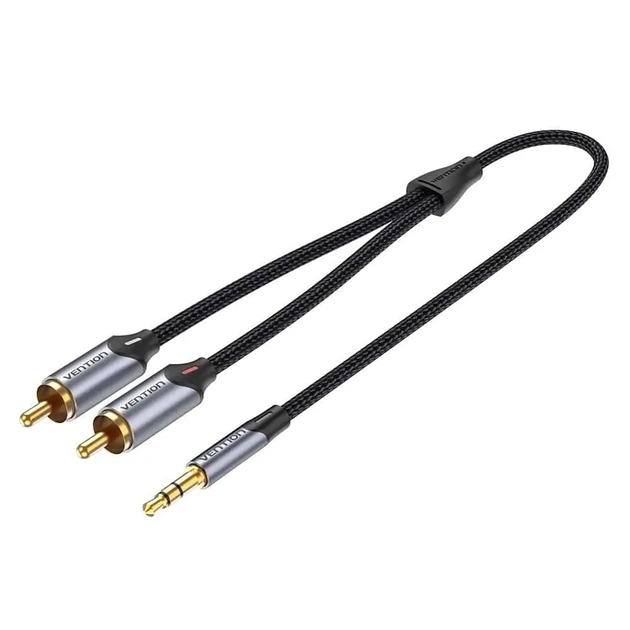 Кабель Vention 3.5 мм - 2xRCA (M/M), 1.5 м, Black (BCNBG) - изображение 1