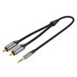 Кабель Vention 3.5 мм - 2xRCA (M/M), 1.5 м, Black (BCNBG) - уменьшенное изображение 1