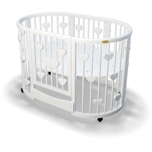 Ліжечко Ingvart Smartbed Plus з серцями білий (4349003) зображення 1