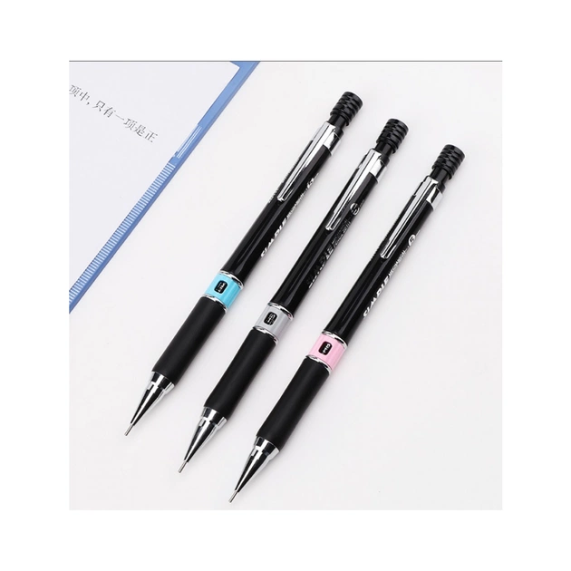 Олівець механічний Baoke НВ 0,5 мм, з грипом, з ластиком, чорний (PENCIL-BAO-ZD111) - зображення 3