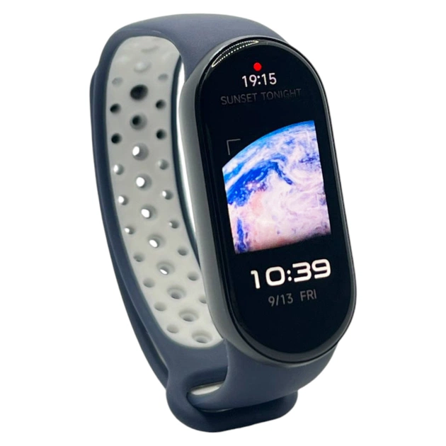 Ремінець до фітнес браслета BeCover Vents Style для Xiaomi Mi Smart Band 9 Blue-White (711987) - picture 1