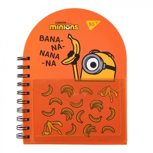 Блокнот Yes В6+ подвійна cпіраль з пластиковою кишенею Minions крапка (151793) зображення 1