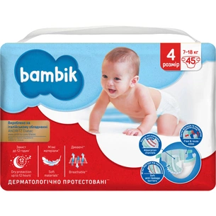 Підгузки Bambik Maxi 4 (7-18 кг) 45 шт (43405400) зображення 1
