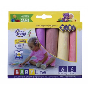 Крейда ZiBi кольорова JUMBO, 6 шт, BABY Line (ZB.6710-99) зображення 1