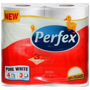 Туалетний папір Perfex Pure White 3 шари 4 рулони (8600101745477) зображення 1