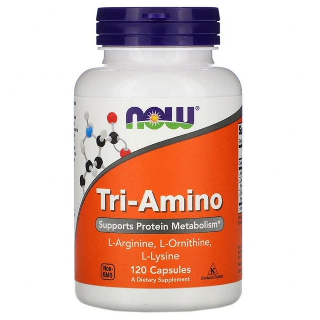 Амінокислота Now Foods Комплекс Амінокислот, Аргінін, Лізін, Орнітін, Три-Амін (NOW-00152) - зображення 1
