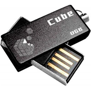 USB флеш накопичувач Goodram 8GB Cube Black USB 2.0 (PD8GH2GRCUKR9) зображення 1