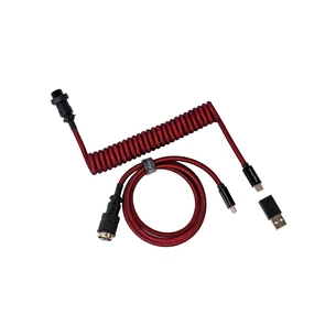Дата кабель USB 2.0 AM to USB-C 1.08m Premium Coiled Aviator Straight red Keychron (CAB2_KEYCHRON) зображення 1