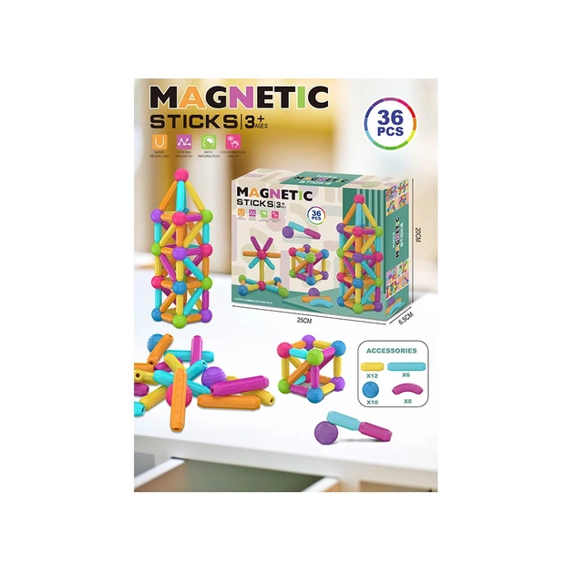 Конструктор A-Toys Magnetic Sticks 36 деталей (158-11) - зображення 1