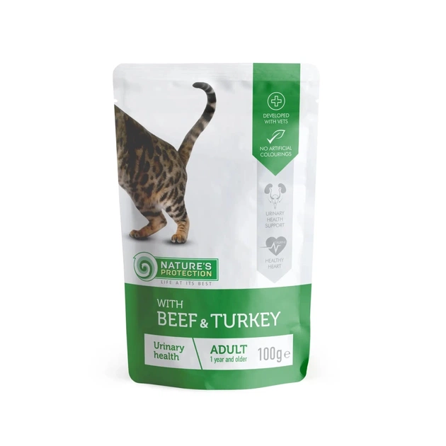 Вологий корм для кішок Nature's Protection Urinary with Beef and Turkey 100 г (KIK45689) - зображення 1