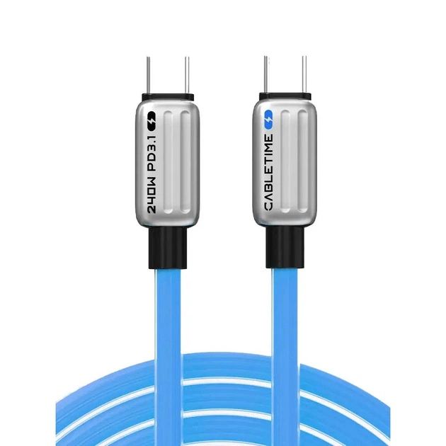 Кабель Cabletime USB Type-C - USB Type-C (M/M) PD 240W, 2 м, Blue (CU05L) - изображение 1