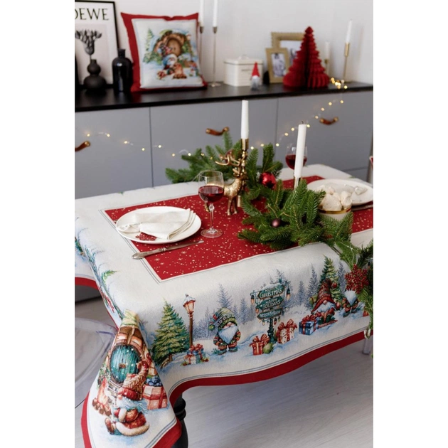 Скатертина Прованс гобеленова Різдвяне багаття 135х350 см (037408) - picture 12