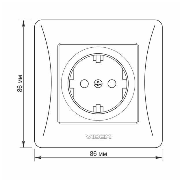Розетка Videx BINERA 1ая із заземленням кремова (VF-BNSK1G-CR) - зображення 6
