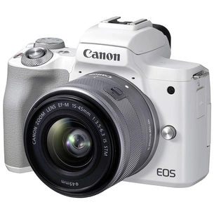 Цифровий фотоапарат Canon EOS M50 Mk2 + 15-45 IS STM Kit White (4729C028) зображення 1