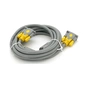 Кабель мультимедійний VGA M to VGA M 3.0m 1080P grey-yellow Merlion (YT-VGA(M)/(M)3+6GR-3m) - зменшене зображення 1