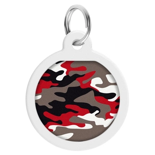 Адресник для тварин WAUDOG Smart ID з QR паспортом "Камо сірий", круг 25 мм (0625-0215) зображення 1