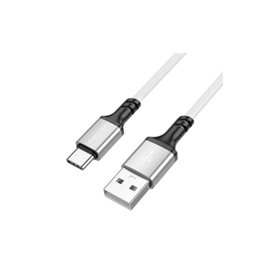 Дата кабель USB 2.0 AM to USB-C 1.0m silicone white BOROFONE (6974443386424) изображение 1