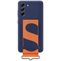 Чeхол-накладка Samsung Silicone Cover with Strap для Samsung Galaxy S21 FE SM-G990 Navy (EF-GG990TNEGRU) - уменьшенное изображение 1