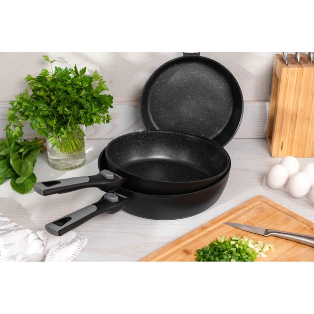 Сковорода Ardesto Gemini Bari, 24см, алюміній, чорний (AR1224B) - picture 2