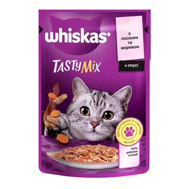Влажный корм для кошек Whiskas TastyMix Лосось, Морковь 85 г (4770608262457) - изображение 1