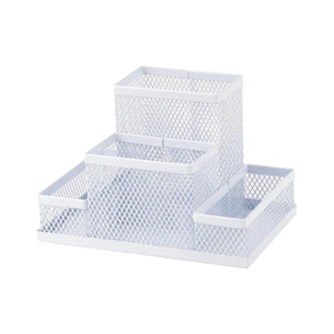 Настільний набір Axent підставка-органайзер 155x103x100 мм металева, біла (2117-21-A) зображення 1