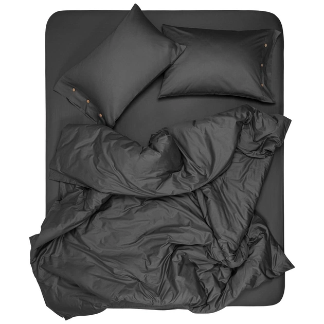 Простирадло Ardesto на резинці Mix&Match Premium, 100% бавовна, сатин сірий 160х200+30 см (ART1620FSY) - зображення 6