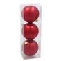 Ялинкова іграшка Chomik пластикові кульки 3 шт, 8см, червоні (5900779893870_3) - зменшене зображення 1