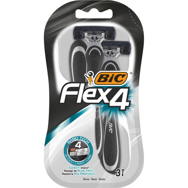 Бритва Bic Flex 4 3 шт. (3086123220614) - изображение 1