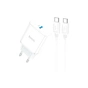 Зарядний пристрій HOCO C104A USB-C PD20W + cable USB-C to USB-C white (6931474782915) - зменшене зображення 1