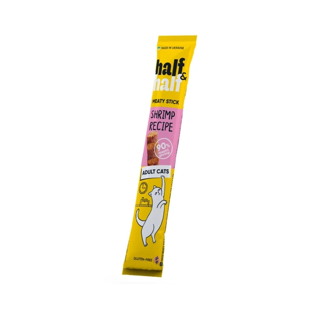 Ласощі для котів Half&Half м'ясна паличка з креветкою 5 г (4820261921229) - зображення 1