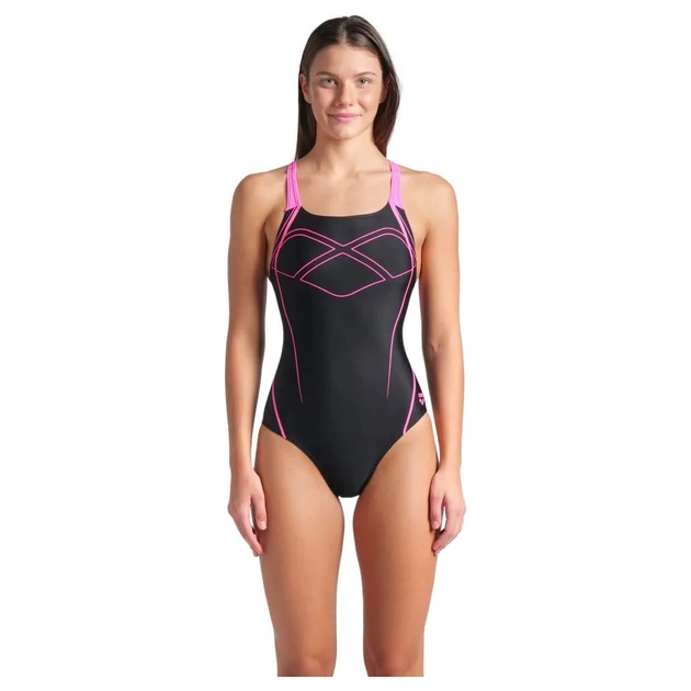 Купальник Arena Graphic Swimsuit Swim Pro Back 009024-590 чорний, рожевий 38 (3468337554042) - изображение 1