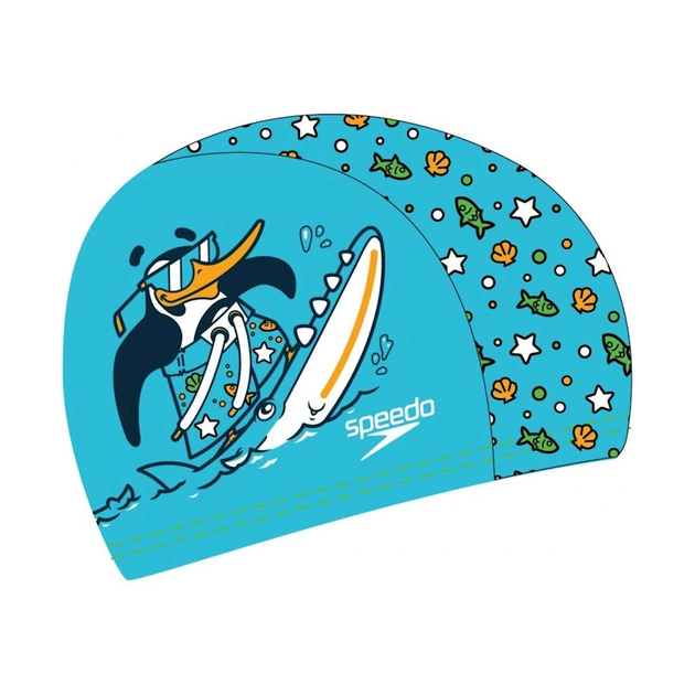 Шапка для плавання Speedo Printed Polyester Cap IU синій, зелений 8-1224114675 OSFM (5059937304724) - зображення 1