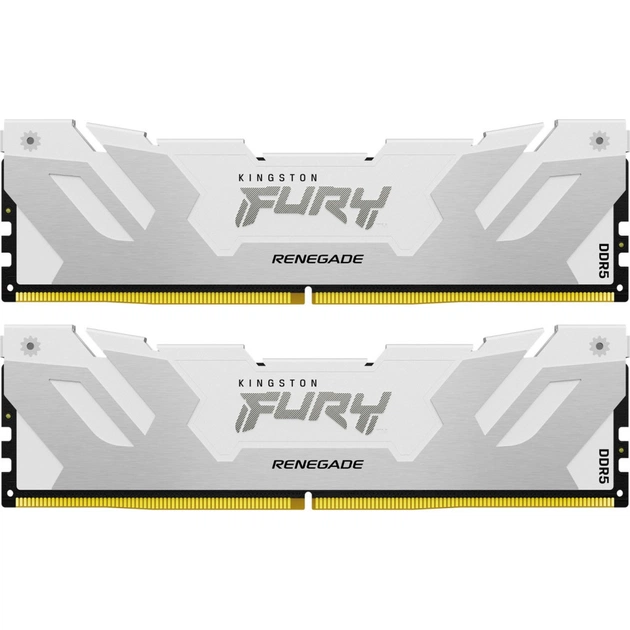 Модуль пам'яті для комп'ютера DDR5 32GB (2x16GB) 7600 MHz Renegade White XMP Kingston Fury (ex.HyperX) (KF576C38RWK2-32) - зображення 1