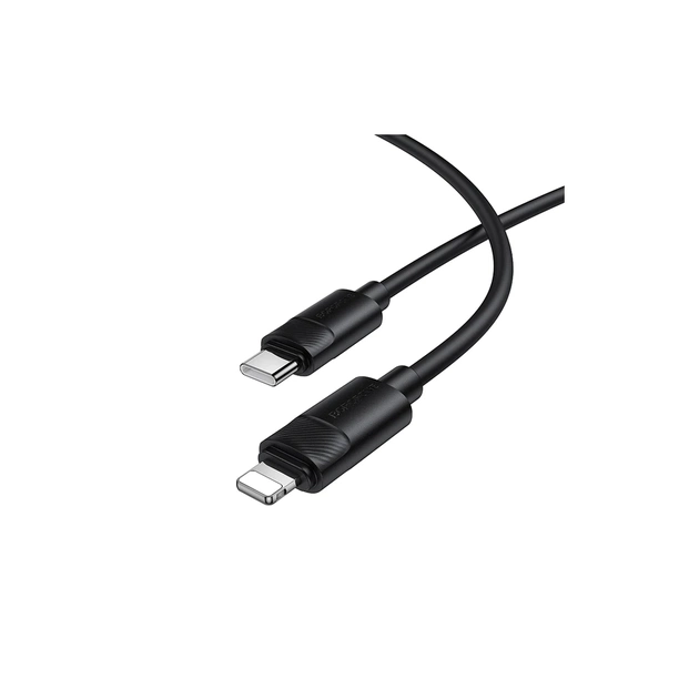 Дата кабель USB-C to Lightning 1.0m PD30W silicone BX123 Leya black BOROFONE (6941991124174) - изображение 1