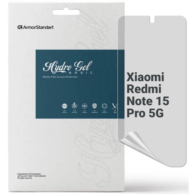Пленка защитная Armorstandart hydrogel Matte Xiaomi Redmi Note 15 Pro 5G (ARM89631) - изображение 1