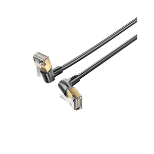Патч-корд 1м STP cat 8 RJ-45 90° corner black Vention (IKLBF) picture 1